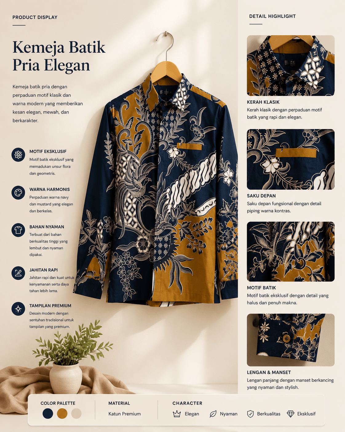 Kemeja Batik Pria Elegan