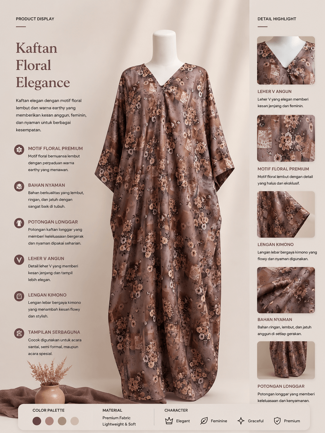 Kaftan Floral Elegance