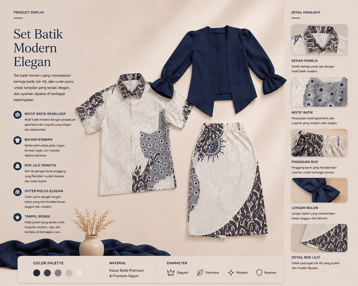 Set Batik Modern Elegan