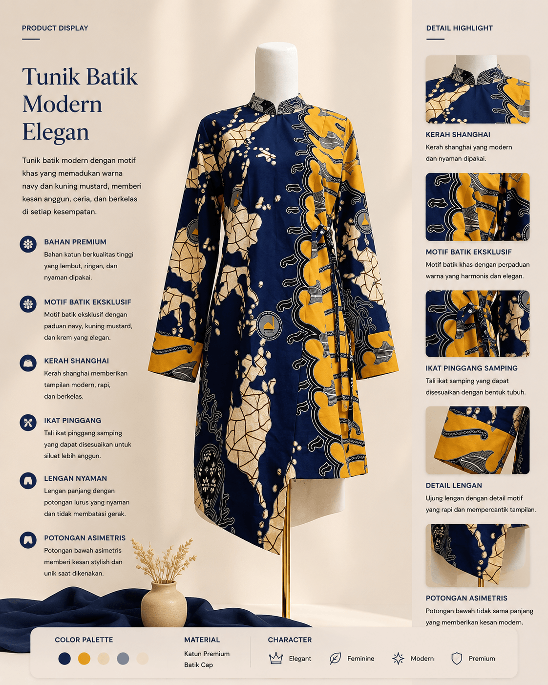 Tunik Batik Modern Elegan
