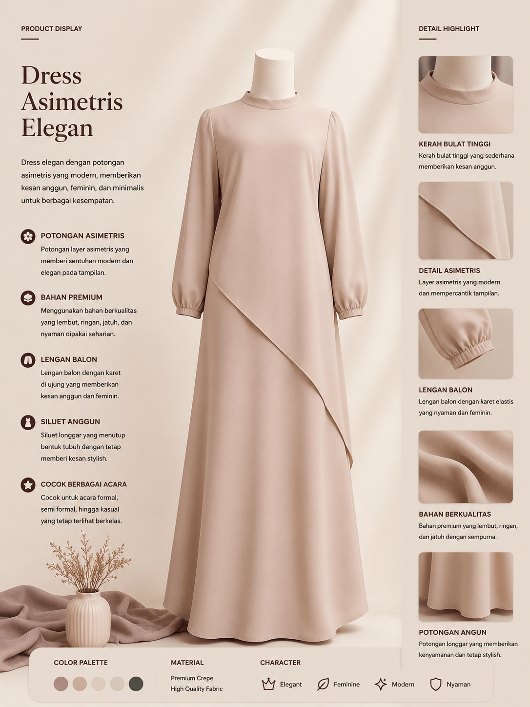 Dress Asimetris Elegan