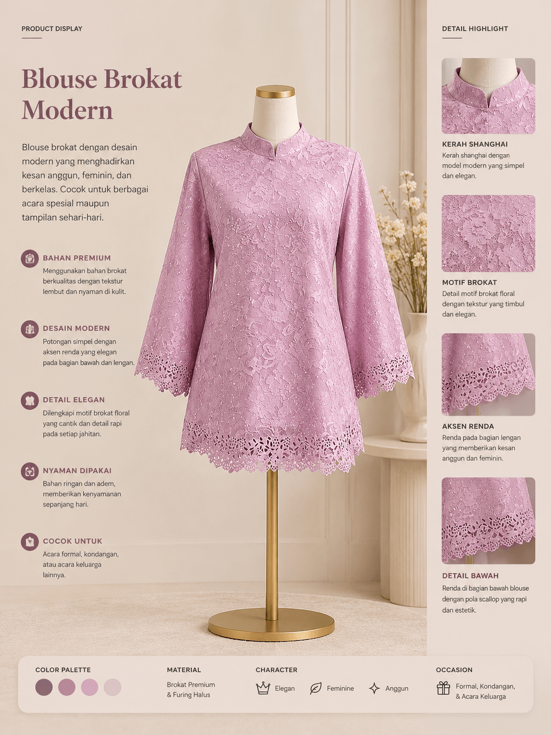 Blouse Brokat Modern